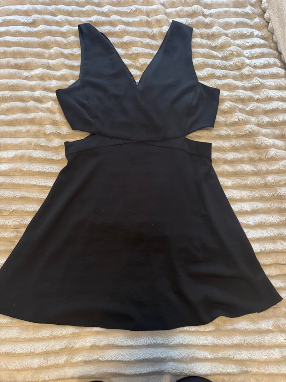 Zara Black V‑Neck Cutout Mini Dress